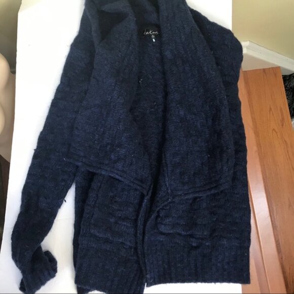 ARITZIA Talula Cardigan Cable Knit Cashmere Angora Open Sweater Chunky Shawl S - Picture 10 of 14